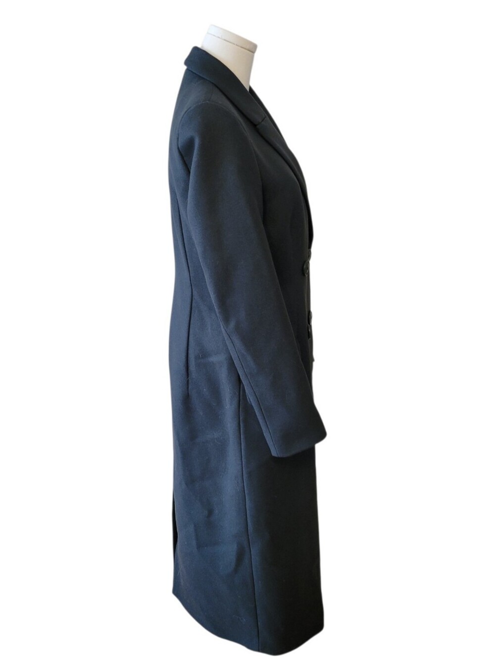 & Other Stories Deep Forest Green Wool Double Breasted Long Coat Size 4 - Picture 4 of 6